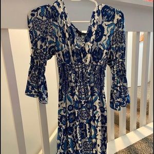 Blue floral design dress